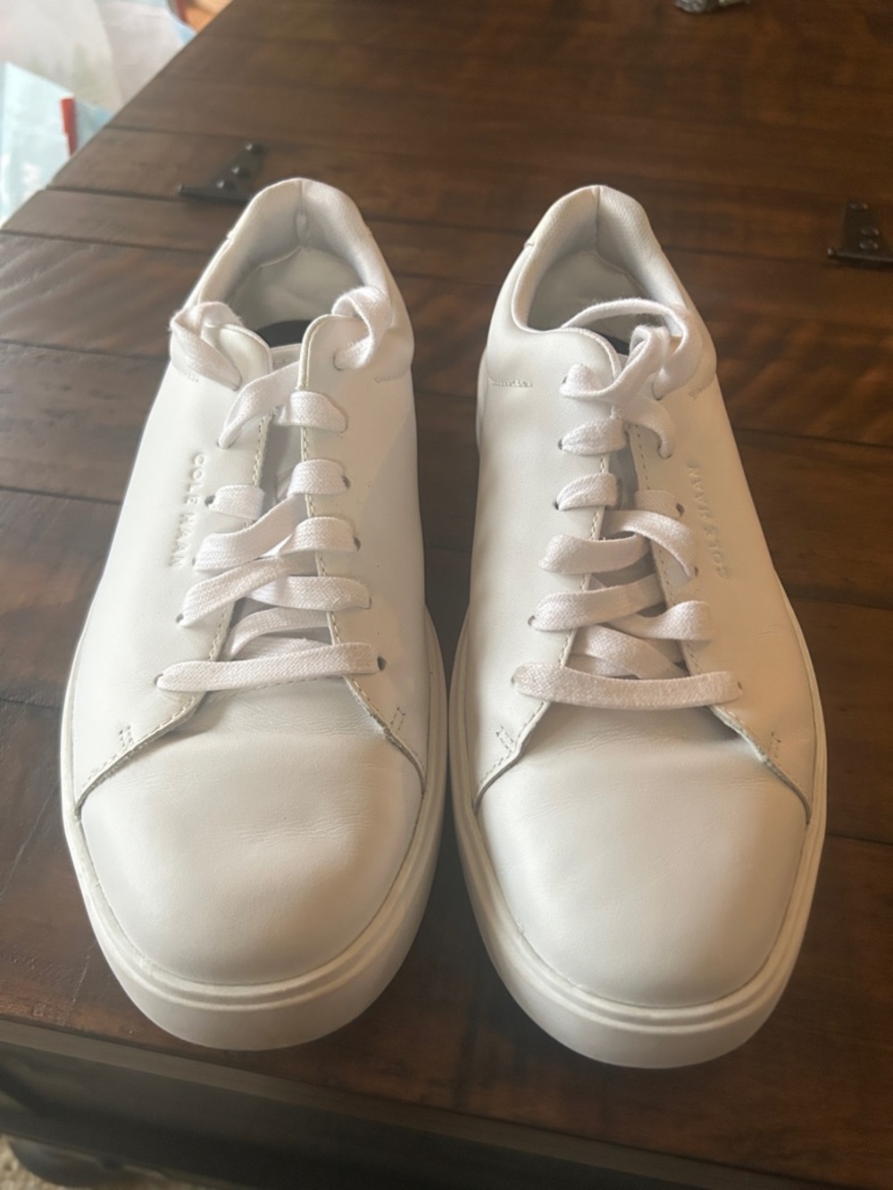 Cole Haan Men's White Leather Lace-Up Sneakers